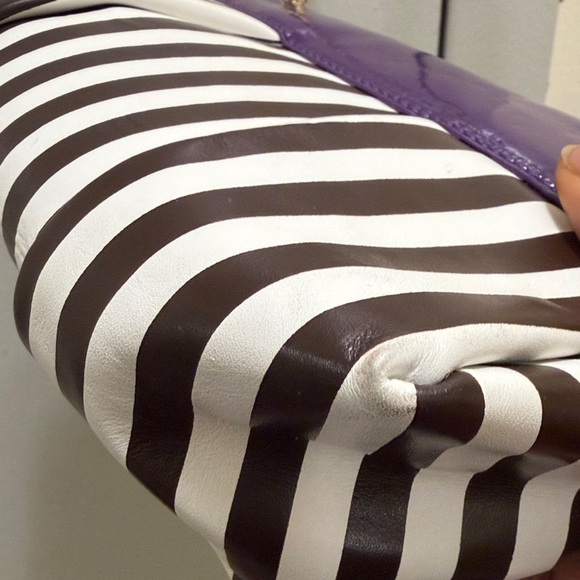 Henri Bendel Purple and Black Striped Women's Bag - Picture 14 of 15
